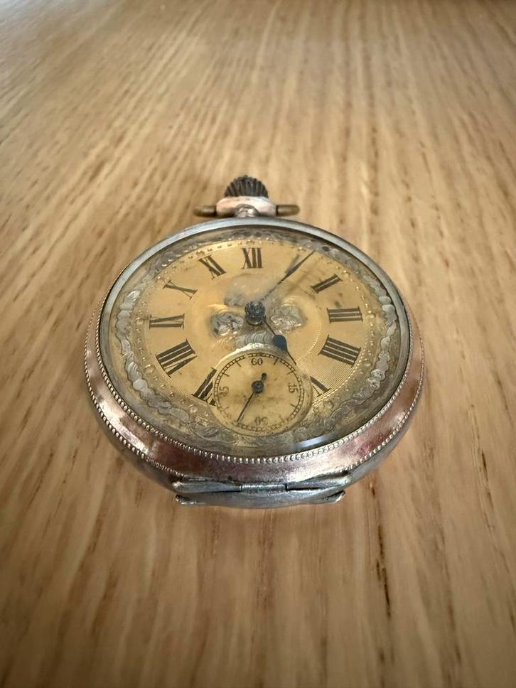 Antiek Zwitsers Zakhorloge Remontoir Cylindre 6 Rubis, Sieraden, Tassen en Uiterlijk, Horloges | Antiek, Ophalen of Verzenden