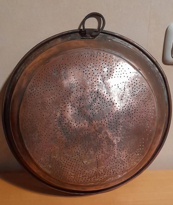 Antieke Koperen Vergiet/Zeef - Decoratief, Antiek en Kunst, Antiek | Koper en Brons, Ophalen of Verzenden
