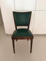 2 vintage green & wooden dining chairs, Ophalen, Twee