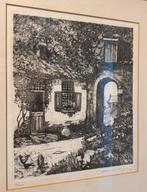 Ets boerderij met kippen Jan van Rijsewijk, Antiek en Kunst, Kunst | Litho's en Zeefdrukken, Ophalen of Verzenden