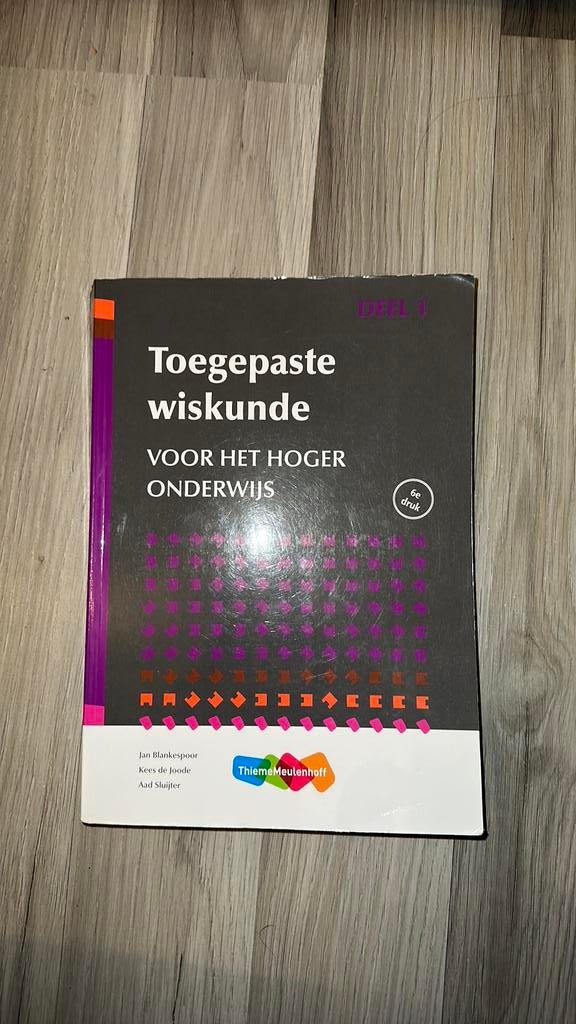 Toegepaste wiskunde - Hoger onderwijs, Boeken, Ophalen of Verzenden, Zo goed als nieuw, J.H. Blankespoor; C. de Joode; A. Sluijter