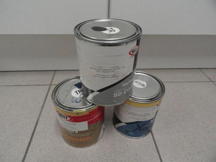 NELF GRONDVERF LAK ZWART GRIJS BLAUW, Doe-het-zelf en Verbouw, Verf, Beits en Lak, Nieuw, Lak, Minder dan 5 liter, Zwart, Ophalen of Verzenden