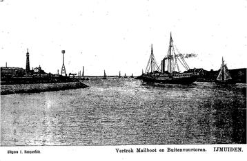 (388-087-011) IJmuiden Vertrek Mailboot en Buitenvuurtoren beschikbaar voor biedingen
