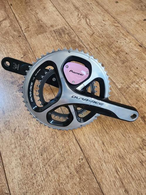 Dura Ace FC-9000 (53-39) crank + powerm. Pioneer (gebruikt), Fietsen en Brommers, Fietsonderdelen, Gebruikt, Racefiets, Crankstel of Pedalen