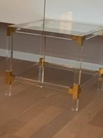 Salon bijzettafel glas/acrylic, Huis en Inrichting, Tafels | Salontafels, Ophalen, Rond, 50 tot 100 cm, Minder dan 50 cm