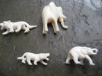 DIERENBEELDJES Antiek 2x olifant 2x Tijger zie beschrijving, Ophalen of Verzenden