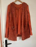 Najaar teddy gilet en terracotta bloesje boho S, Ophalen of Verzenden, Zo goed als nieuw, Maat 36 (S), Oranje