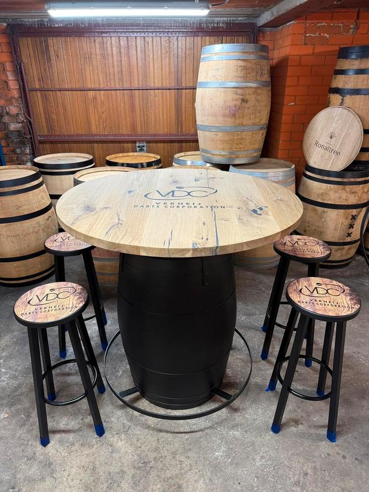 Statafel black edition | logo | wijnvat |, Huis en Inrichting, Tafels | Statafels, Zo goed als nieuw, Ophalen