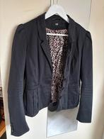 Zwarte Colbert met Panterprint - H&M, Zwart, Ophalen of Verzenden, Jasje, Maat 36 (S)