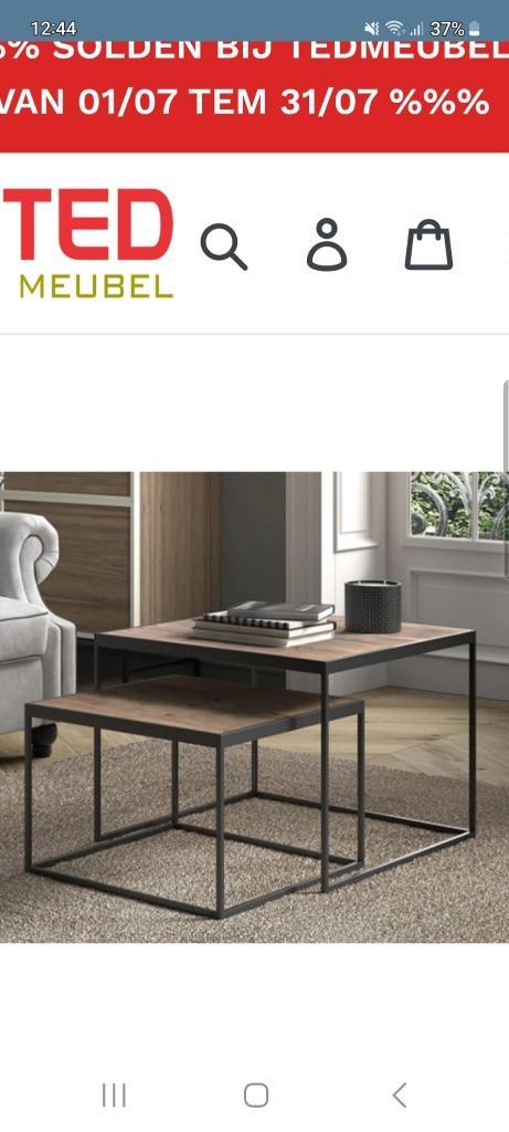 TWEEDELIG SALONTAFEL, Huis en Inrichting, Tafels | Salontafels, Zo goed als nieuw, Minder dan 50 cm, Minder dan 50 cm, Minder dan 50 cm