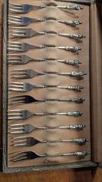 Verzilverde vorkjes set 12 Apostelen, Antiek en Kunst, Antiek | Bestek, Ophalen of Verzenden