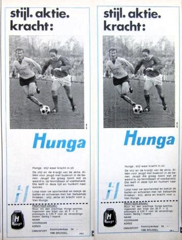 2 vintage reclames Hunga 1971 sportschoenen voetbal football beschikbaar voor biedingen