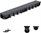 B125 20 meter 148mm afvoergoten met kunststof rooster (grijs, Afvoer, Pvc, 6 meter of meer, Nieuw