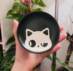 Leuk sieradenbakje kat zwart wit, Porselein of Keramiek, Schaal, Rond, Ophalen of Verzenden