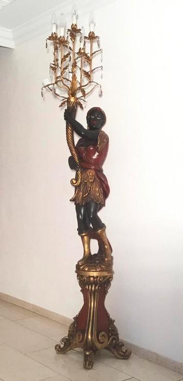 Venetian Blackamoor lamp 2.30m vloerlamp gesigneerd beeld. beschikbaar voor biedingen