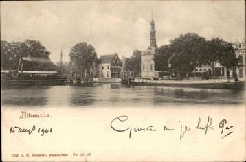 Alkmaar  st 1901 uitg Schaefer met stoomboot beschikbaar voor biedingen