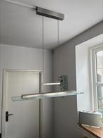 Moderne hanglamp Neuhaus Design rvs met glas 80 cm, Ophalen, Gebruikt