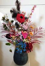 Mooi bloemstuk met kunstbloemen incl vaas / bloempot, Ophalen of Verzenden, Zo goed als nieuw