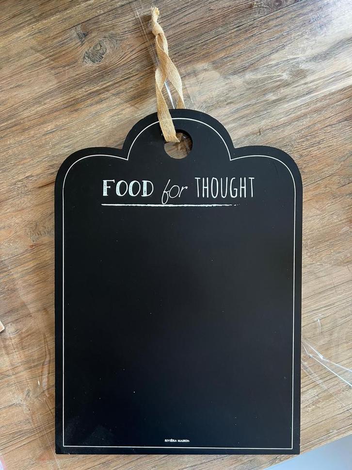 Riviera Maison krijtbord - Food for Thought, Huis en Inrichting, Woonaccessoires | Wanddecoraties, Zo goed als nieuw, Ophalen