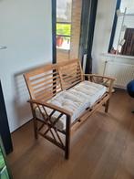 Bankje 120 cm met kussens, Ophalen, Gebruikt, Hout
