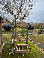 Complete gewichthef set totaal 167,5 kg met squatrek, Sport en Fitness, Fitnessapparatuur, Ophalen, Gebruikt, Overige typen, Armen