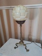 Art deco artisjok lamp op bronzen voet, Huis en Inrichting, Ophalen of Verzenden