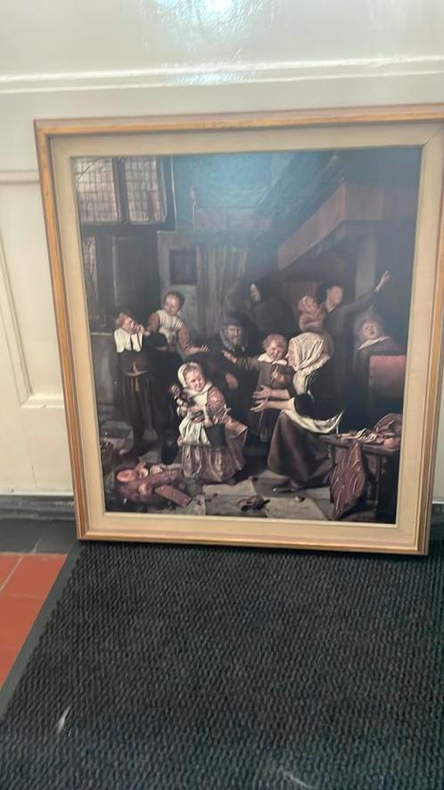 Replica Jan steen het st Nicolaasfeest in mooie lijst, Huis en Inrichting, Woonaccessoires | Schilderijen, Tekeningen en Foto's