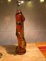 Vintage Fles, onderlijf dame met bladGouden Kat, Ophalen, Gebruikt, Overige kleuren, Glas