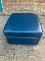 Hocker blauw leer met opbergruimte, nieuw, Ophalen, Nieuw, Leer, 50 tot 75 cm