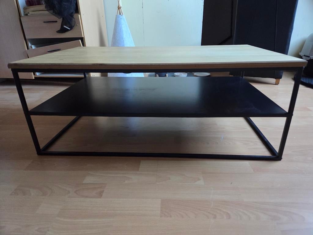 Salontafel Gijs van Xenos - Hout en Metaal, Huis en Inrichting, Tafels | Salontafels, Ophalen, Gebruikt, 100 tot 150 cm, 50 tot 100 cm