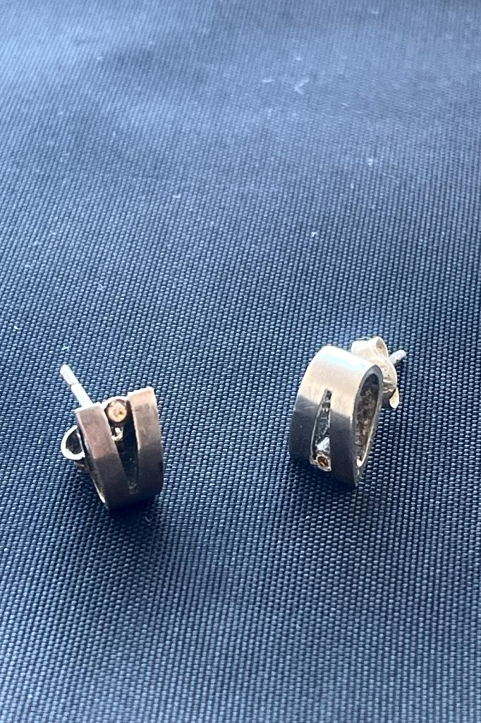 zilveren oorstekers met steentjes, Ophalen of Verzenden, Zilver, Zilver