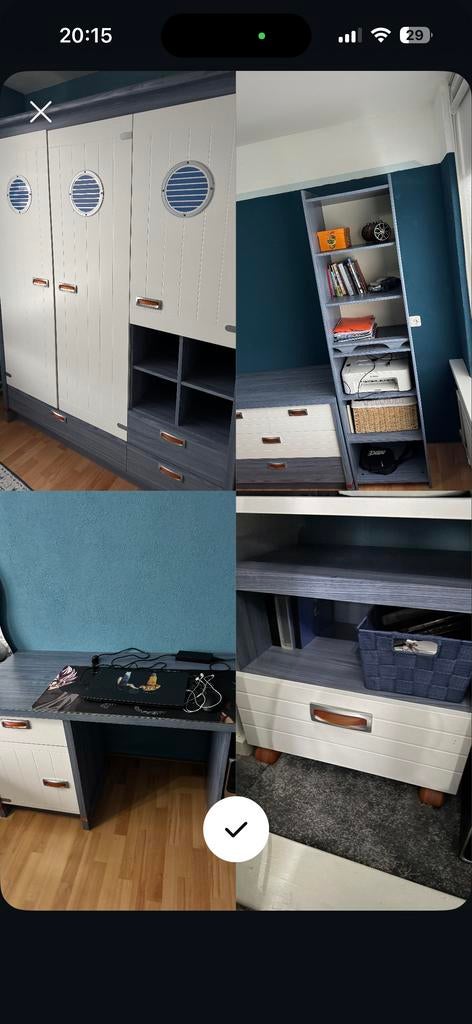 Complete Kinderkamer met Bed, Kast en Bureau - Nautisch Them, Ophalen of Verzenden, Zo goed als nieuw, Jongetje of Meisje