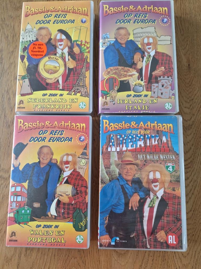 Bassie & Adriaan VHS videobanden, Gebruikt, Alle leeftijden, Kinderprogramma's en -films, Overige typen