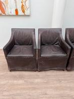 Linteloo leren eetkamerstoelen donkerbruin 4 stuks, Ophalen, Gebruikt, Bruin, Leer