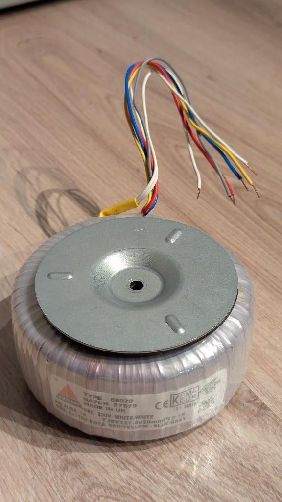 Amplimo 2x115V 0.97A 225VA ringkerntransformator, Hobby en Vrije tijd, Elektronica-componenten, Ophalen of Verzenden