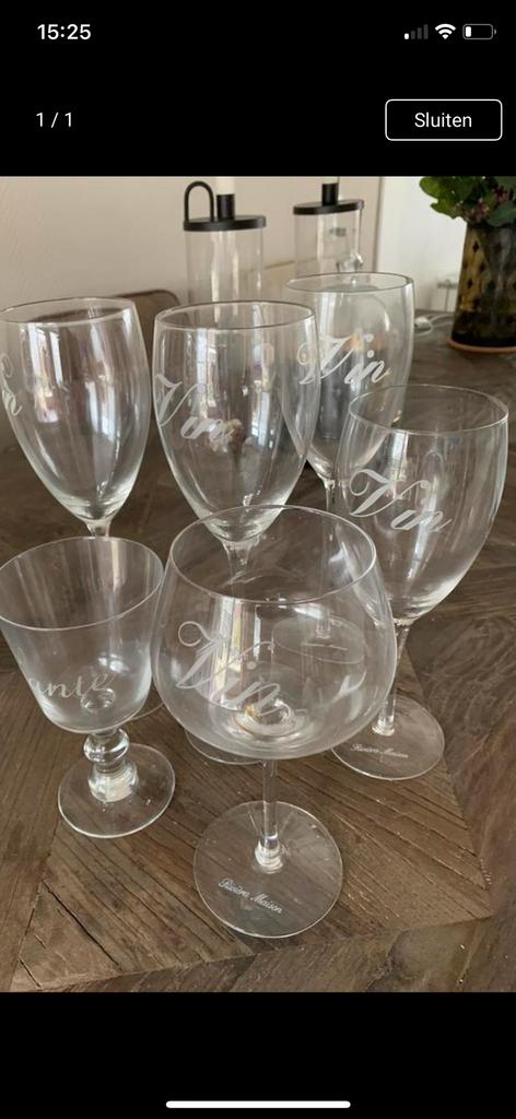 6 wijnglazen riviera maison, Verzamelen, Glas en Borrelglaasjes, Ophalen of Verzenden, Zo goed als nieuw, Overige typen
