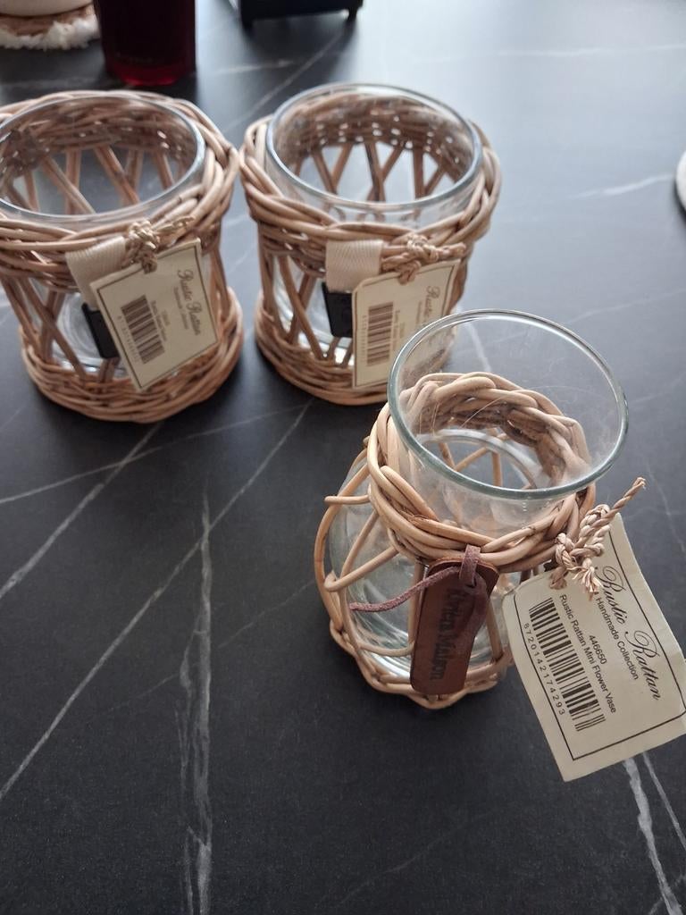 Riviera maison rattan setje, Ophalen, Zo goed als nieuw, Glas of Kopje