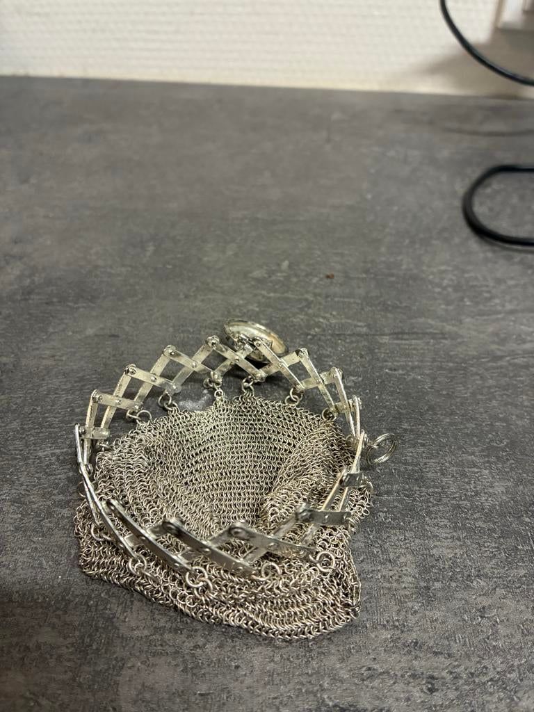 Vintage verzilverd Beursje, Antiek en Kunst, Antiek | Goud en Zilver, Ophalen of Verzenden