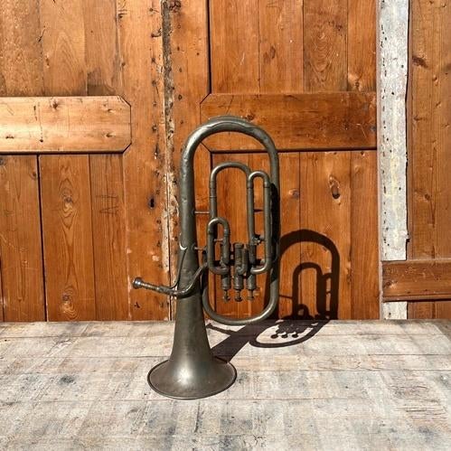 Trompet blaasinstrument althoorn origineel decoratie, Ophalen of Verzenden, Gebruikt, Overige typen