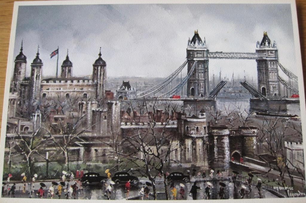 Maurice Legendre - Londen - de Tower en Tower bridge, Verzenden, 1960 tot 1980, Ongelopen, Engeland