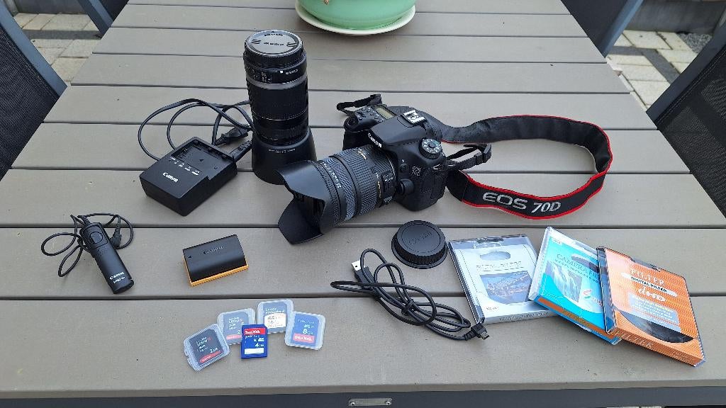 Zeer complete Canon 70D met lenzen, filters en fototas, Ophalen, Gebruikt, Spiegelreflex, Canon