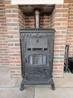 Zwarte gietijzeren houtkachel, Ophalen, Gebruikt, Hout, Houtkachel