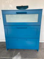 Ikea Brimnes laden kast 3 lades blauw, Ophalen, Gebruikt, 50 tot 100 cm, 3 of 4 laden