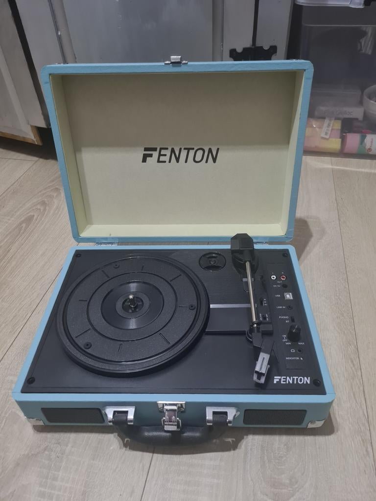 Blauwe Platenspeler in Koffer - Fenton, Ophalen, Gebruikt, Platenspeler, Overige merken