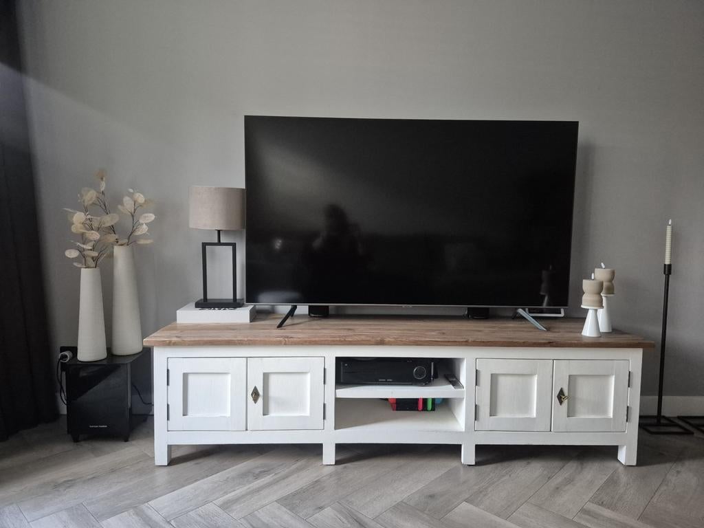 Teakhouten tv meubel, Huis en Inrichting, Kasten | Televisiemeubels, Ophalen