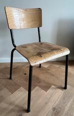 Vintage schoolstoelen met zwarte stalen poten, Ophalen, Zo goed als nieuw, Zwart, Vijf, Zes of meer stoelen