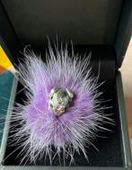 Zilveren ring met kikker, Ophalen of Verzenden, Zo goed als nieuw, Zilver, Dame