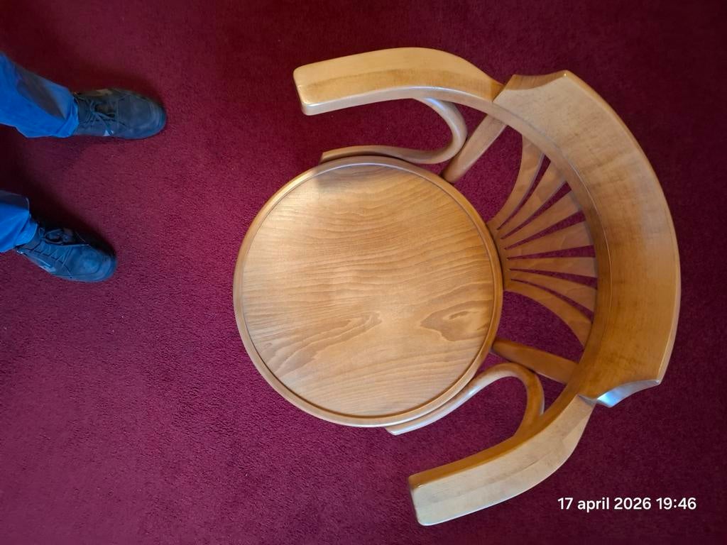 Houten draaistoel., Ophalen, Zo goed als nieuw, Overige formaten, Poprock