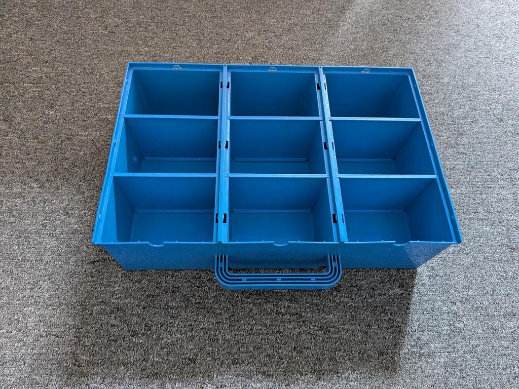 Vintage Lego sorteerbak - Blauw met 9 vakken, Ophalen of Verzenden, Gebruikt, Losse stenen, Lego