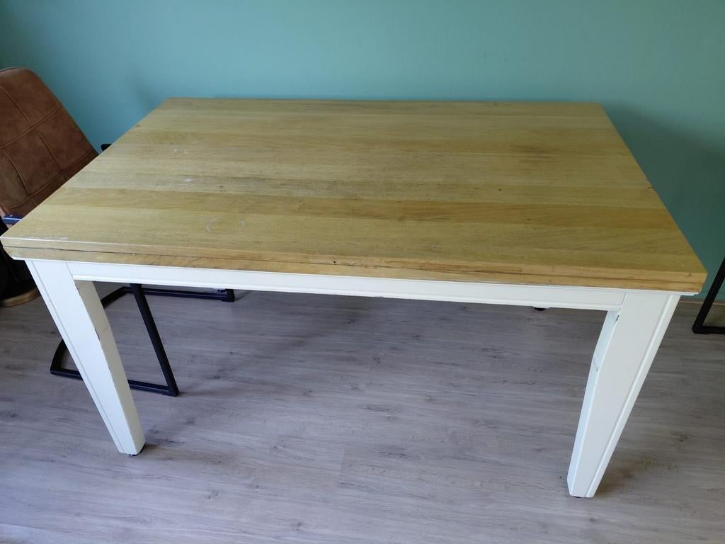 Eikenhouten tafel 135x87x77cm, Huis en Inrichting, Tafels | Eettafels, Ophalen, 100 tot 150 cm, 50 tot 100 cm, Zo goed als nieuw